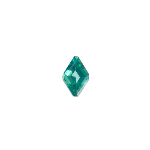 Topaz, blue-green, faceted, rhombus, 8x5mm