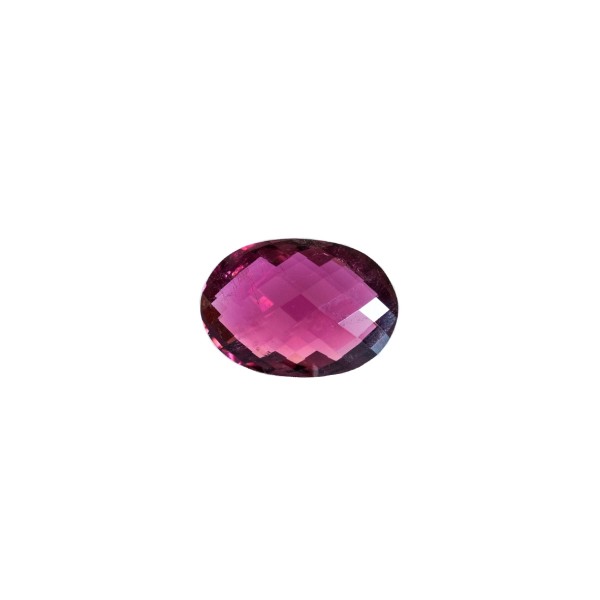 Tourmaline, pink, faceted briolette, oval, 14x10mm