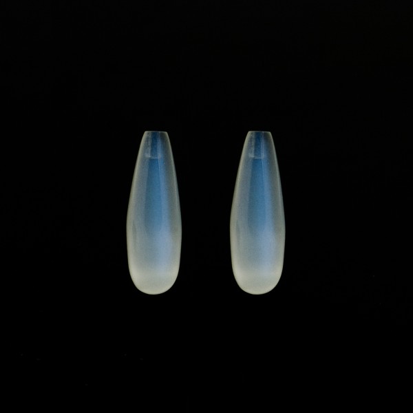 Mondstein (Tansania), blau-weiß, Pampel, glatt, 20 x 7 mm