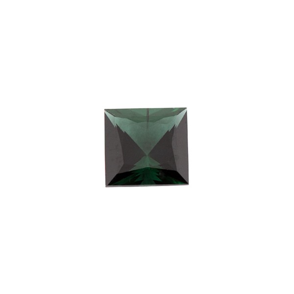 Tourmaline, green, faceted, carré, 6x6 mm