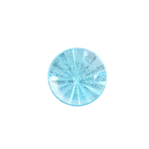 Topaz, sky blue, round, mirror cut, 15,5 mm