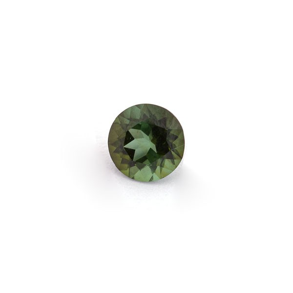 Turmalin, grün, facettiert, rund, 6 mm