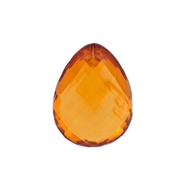 Natural amber, cognac-colored, briolette, pear shape, 28x20mm
