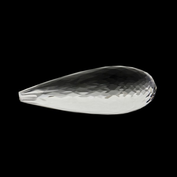Rock crystal, transparent, colorless, faceted teardrop (harlequine), 40 x 18 x 14 mm