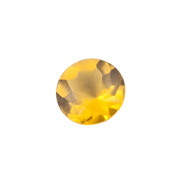 Tourmaline, yellow, buff top, faceted, round, 10 mm