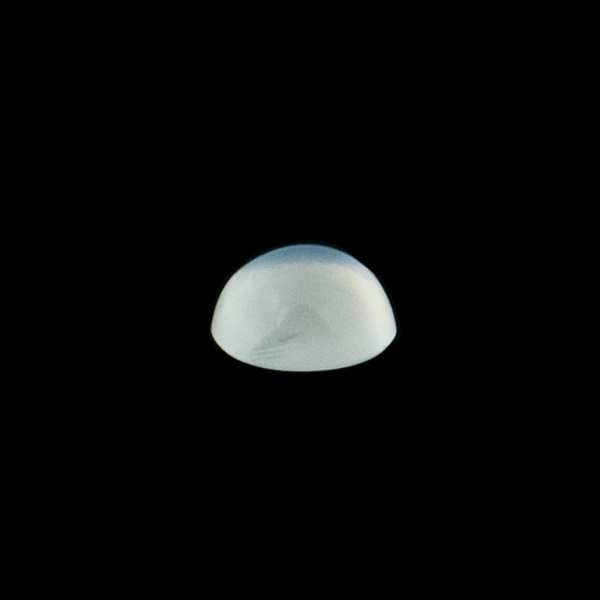 Moonstone, blue-white, milky, cabochon, round, 5 mm