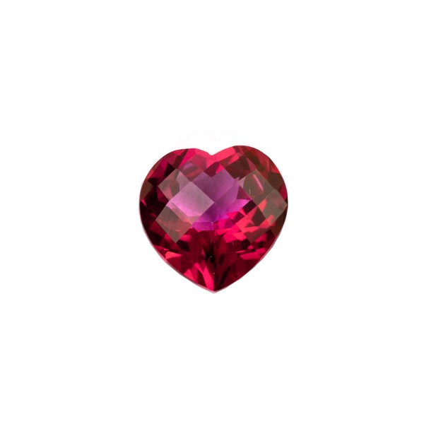 Topaz, pink, faceted briolette, heart shape, 10x10mm