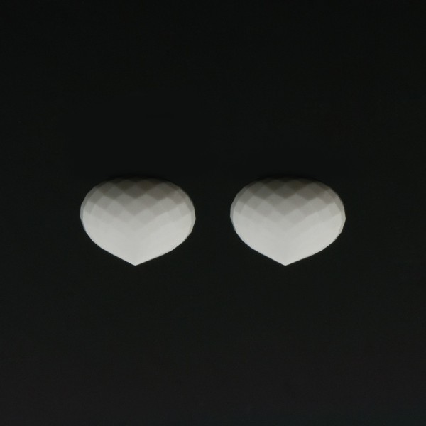 Cacholong, white, faceted teardrop, onion shape, 13 x 11 mm