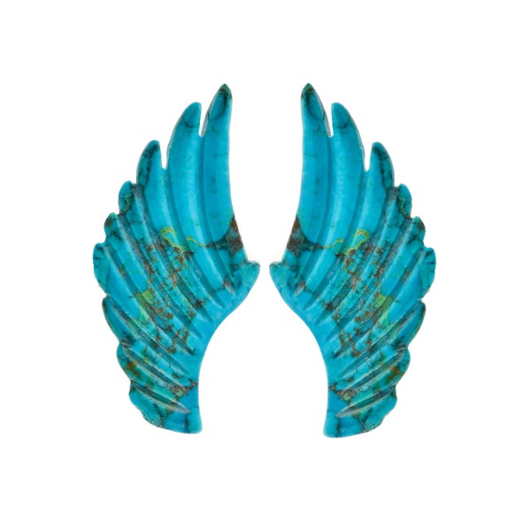 Turquoise (natural, with matrix), wing, 43x19 mm