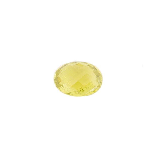 Tourmaline, yellow, briolette, faceted, oval, 9x7 mm