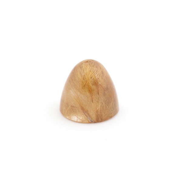 Rutilated quartz, golden needles, cone, smooth, round, 11 mm