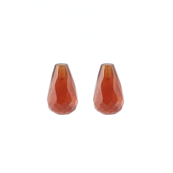 Hessonite, red, teardrop, faceted, 8x6mm