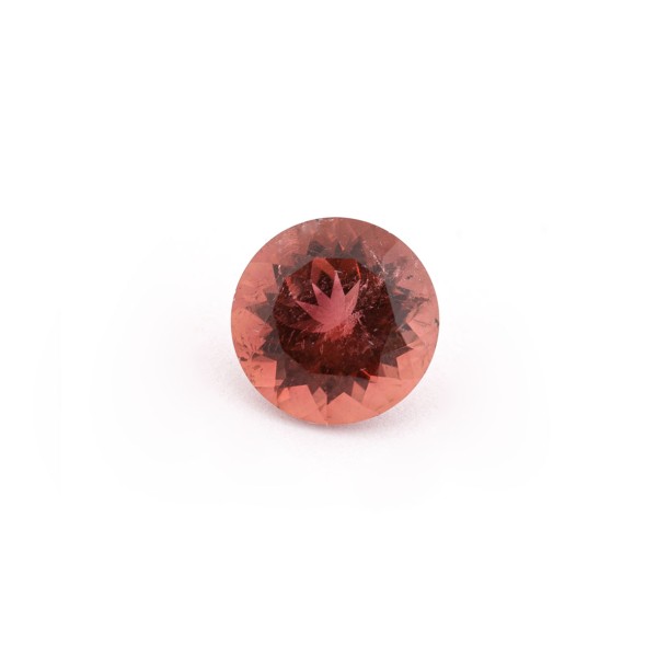 Tourmaline, red, faceted, round, 9.5 mm