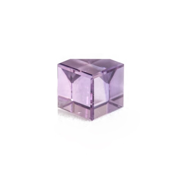 Amethyst, Brazil, lavender, cube with drill edge, smooth, 10x10mm