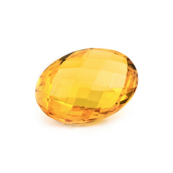Natural amber, golden, briolette, oval, 16 x 12 mm