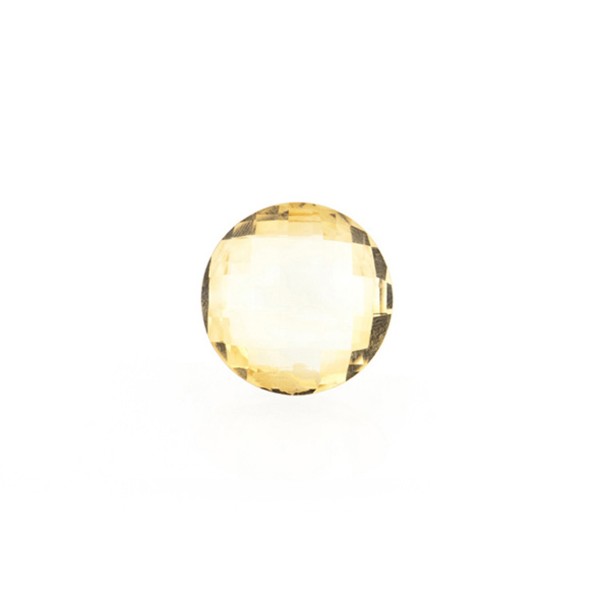 Citrine, light golden color, faceted briolette, round, 8 mm