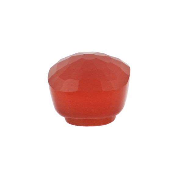 Carnelian, red, faceted button, antique shape, 10 x 10 mm