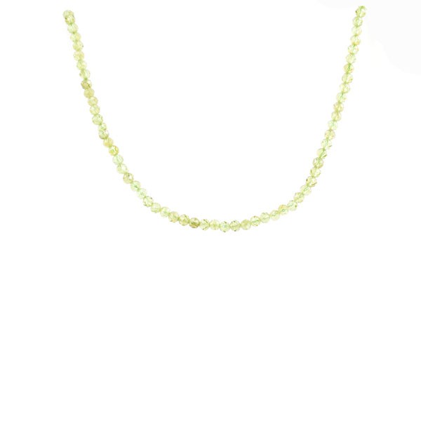 Peridot, strand, green, bead, faceted, Ø 3 mm