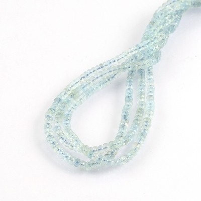 Aquamarine, strand, light blue, rondelle bead, faceted, Ø 4-5 mm