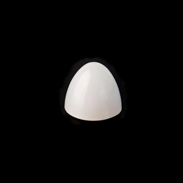 Cacholong, white, cone, smooth, round, 8mm