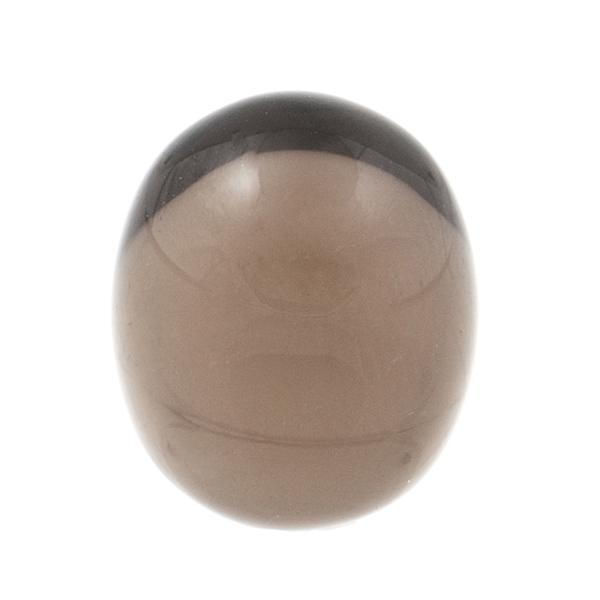 Smoky quartz, dark brown, olive shape, smooth, 21 x 15 mm
