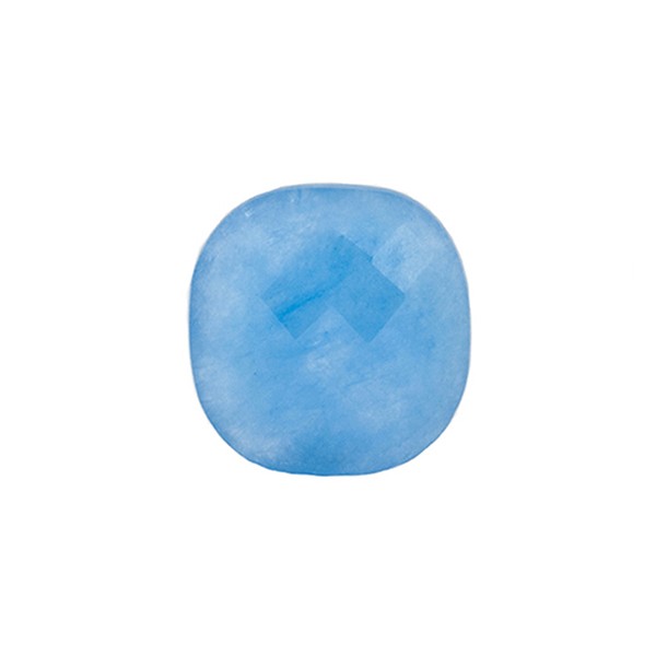 Jade (dyed), blue, faceted briolette, antique shape, 13 x 13 mm