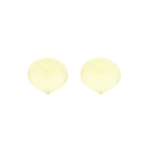 Lemon quartz, lemon, faceted teardrop, onion shape, 13 x 11 mm