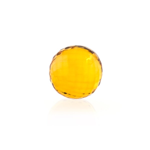 Natural amber, golden, bead, faceted, Ø 18 mm