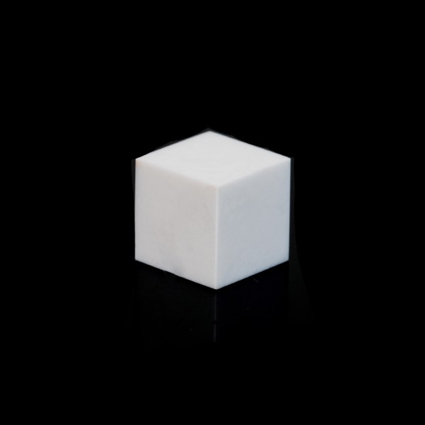 Cacholong, white, cube, smooth, 10x10mm