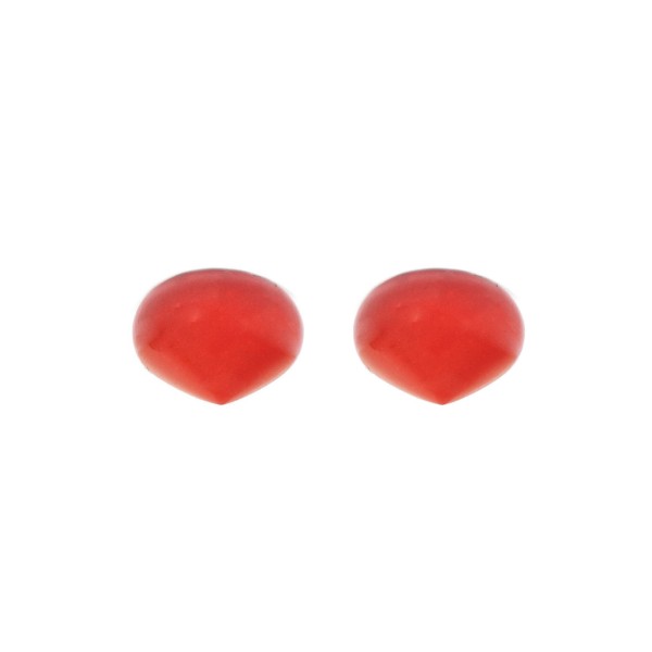 Coral, reconstructed, carmine, smooth teardrop, onion shape, 11x9mm