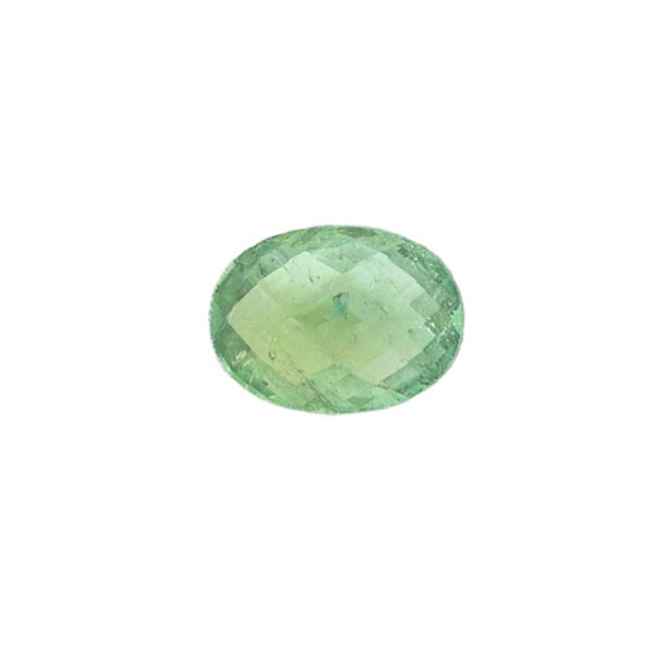 Tourmaline, green, briolette, faceted, oval, 11x8 mm