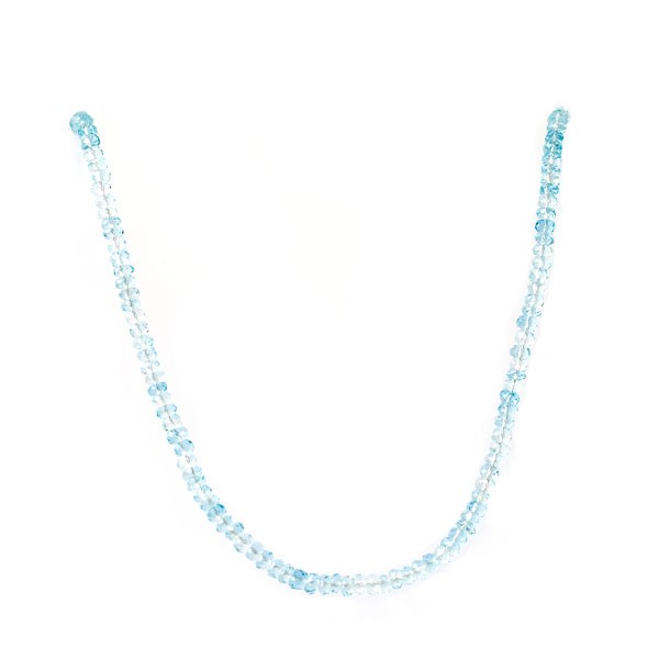 Aquamarine, strand, light blue, graduated, rondelle bead, faceted, Ø 4-5 mm