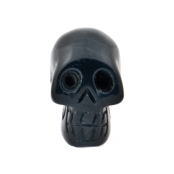 Onyx, black, skull, smooth, 19 x 13 mm