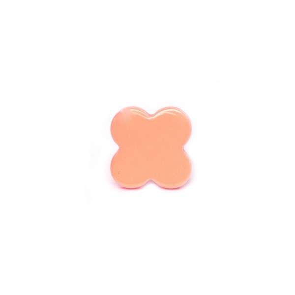 Coral, reconstructed, angel skin, cloverleaf, flat, 12x12mm