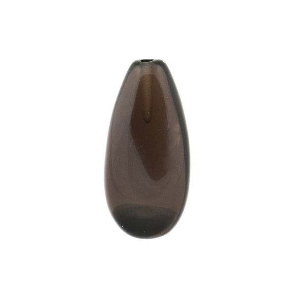 Smoky quartz, dark brown, lentil cut, pear shape, 16 x 8 mm