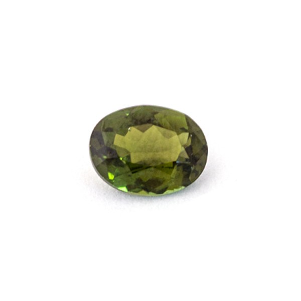 Tourmaline, green, faceted, oval, 9x7 mm