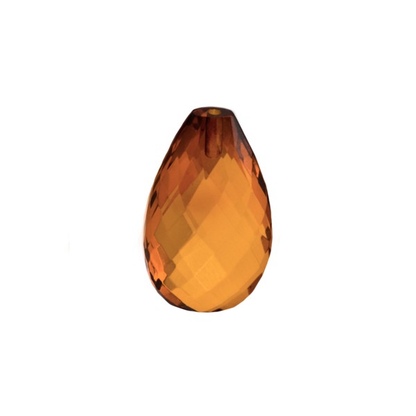 Natural amber, cognac-colored, briolette, pear shape, 25x16mm
