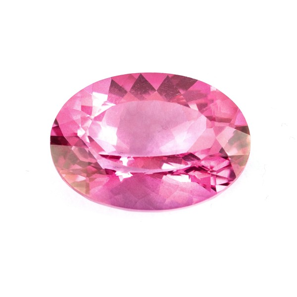 Topaz, pink, faceted, oval, 16x12mm