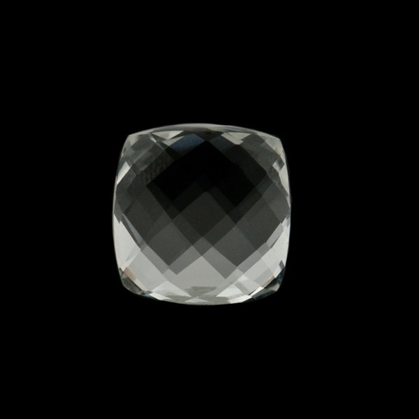 Rock crystal, transparent, colorless, faceted briolette, antique shape, 13 x 13 mm