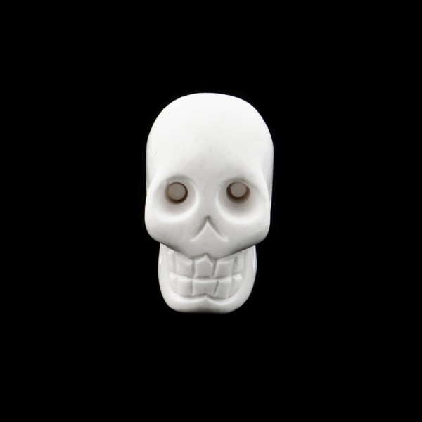 Cacholong, white, skull, smooth, 14 x 10 mm