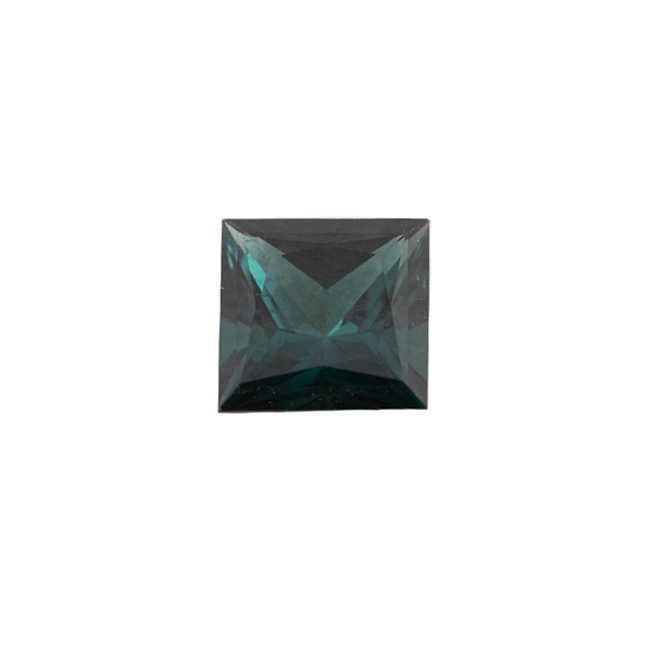 Tourmaline, teal dark, faceted, carré, 7.5x7.5 mm