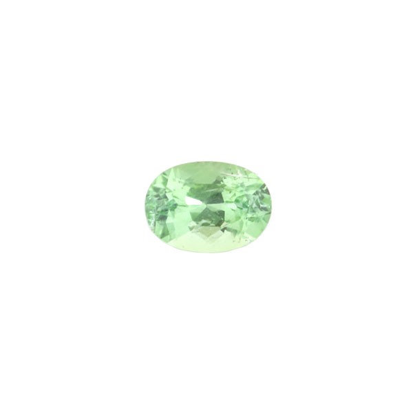 Tourmaline, mint green, faceted, oval, 7x5 mm