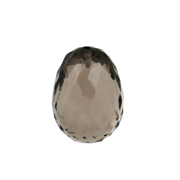 Smoky quartz, brown, fancy faceted, olive shape, 16.3 x 12.5 mm