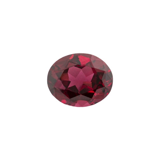 Rhodolite, red, faceted, oval, 12x10 mm