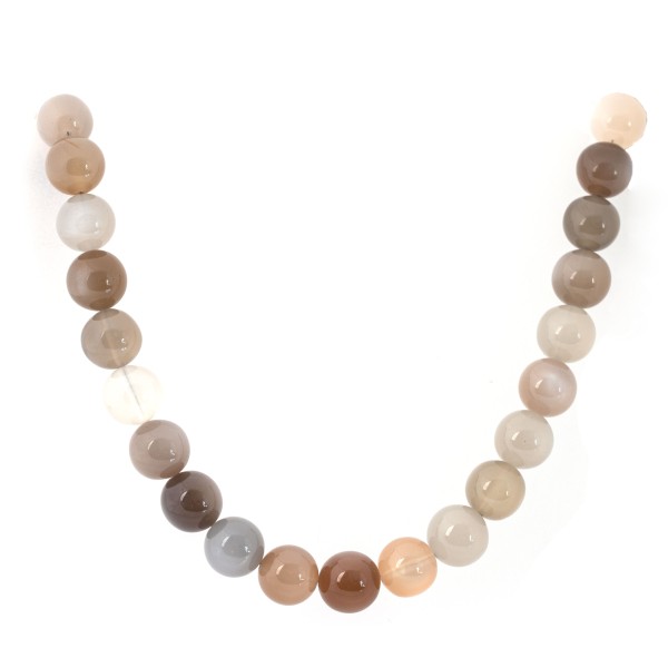 Moonstone, strand, multicolor, graduated, bead, smooth, Ø 9-12 mm