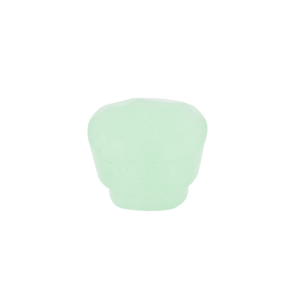 Jade (dyed), green, button, faceted, antique shape, 11 x 11 mm