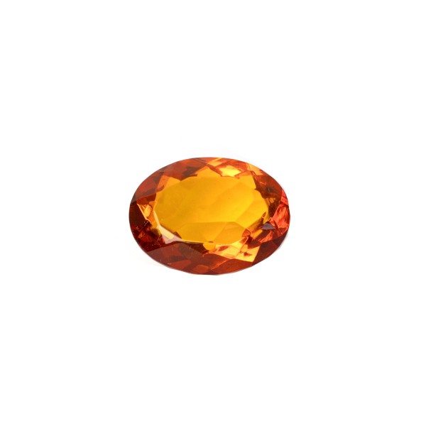 Amber, cognac-colored, oval, faceted, 10x8mm