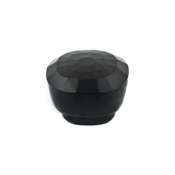 Onyx, black, button, faceted, antique shape, 12 x 12 mm
