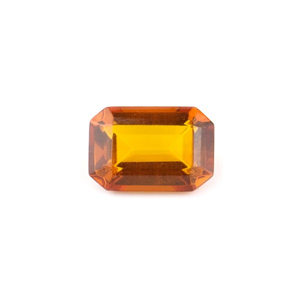 Natural amber, cognac-colored, faceted, octagonal, 10 x 8 mm