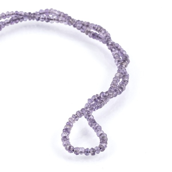Amethyst (Brazil), strand, medium violet, rondelle beads, faceted, 3x2mm